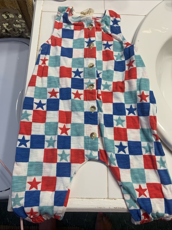 Siix Other - Kids Sleeveless Star Patchwork One-Piece Romper - Red, Blue, Teall